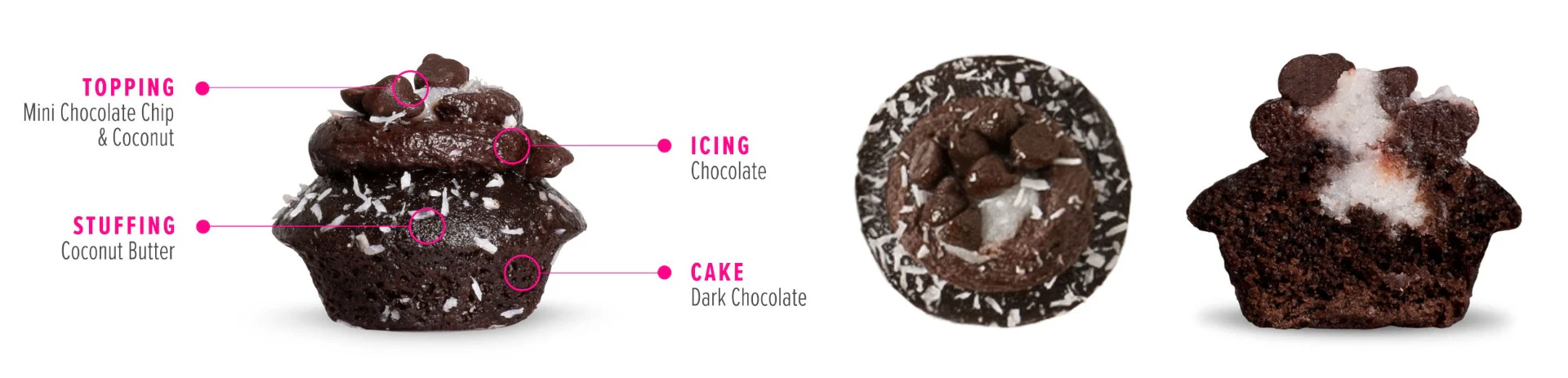 Vegan Dark Chocolate Coconut Cupcake - Image 3